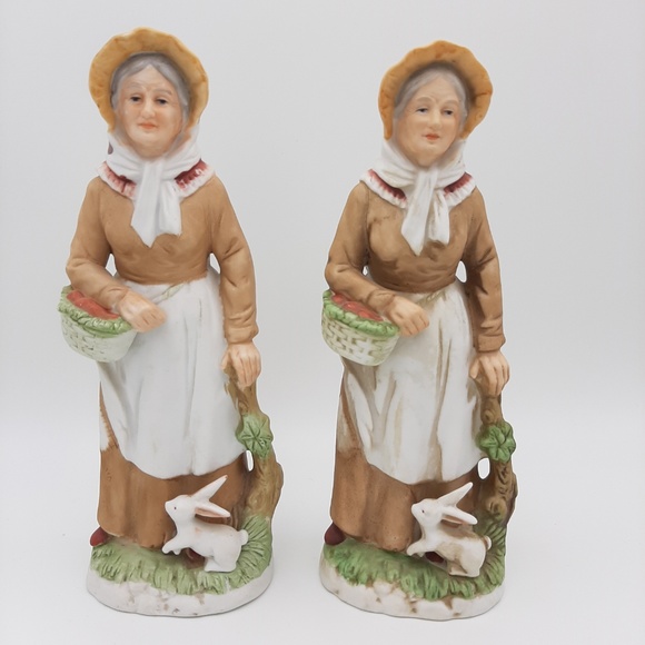 Homco Porcelain Farmers 1409 Old Man Woman Fig. - Picture 5 of 8